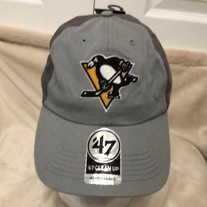 NWT ‘47 Men’s NHL Pittsburgh Penguins Hat, Light/Darker Gray, Adjustable